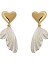 ADORE-A-566 Altın Asimetrik Kanatlı Kalp Küpe (Yurt Dışından) 1