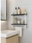 40x20 cm Banyo Rafı Duvara Monte Havluluk 2 Katlı Dekoratif Düzenleyici Organizer Beyaz Metal 1