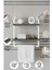 40x20 cm Banyo Rafı Duvara Monte Havluluk 2 Katlı Dekoratif Düzenleyici Organizer Beyaz Metal 3