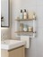 40x20 cm Banyo Rafı Duvara Monte Havluluk 2 Katlı Dekoratif Düzenleyici Organizer Beyaz Metal 1