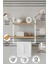 40x20 cm Banyo Rafı Duvara Monte Havluluk 2 Katlı Dekoratif Düzenleyici Organizer Beyaz Metal 3