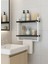 40x20 cm Banyo Rafı Duvara Monte Havluluk 2 Katlı Dekoratif Düzenleyici Organizer Beyaz Metal 1