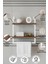 40x20 cm Banyo Rafı Duvara Monte Havluluk 2 Katlı Dekoratif Düzenleyici Organizer Beyaz Metal 3
