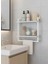 40x20 cm Banyo Rafı Duvara Monte Havluluk 2 Katlı Dekoratif Düzenleyici Organizer Beyaz Metal 1
