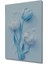 Mavi Beyaz Lale Suluboya Görünümlü Ahşap Dekoratif Tablo Dikdörtgen Tablo 3