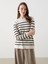 Yeni Sezon Bisiklet Yaka Çizgili Kadın Triko Kazak 1