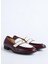 Bej - Bordo Kadın Loafer Z10122 2