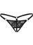 Siyah Dantelli Özel Bölgesi Açık G-String TM1167 1