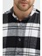 Erkek Siyah Beyaz Kareli Flanel Oduncu Kışlık Cepsiz Gömlek Overshirt 5