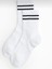 6’lı Erkek Tenis – Kolej Çorabı | Beyaz & Siyah Renk Seçenekleri | Çift Şeritli Uzun Spor Çorap 4