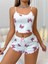 Venüsshopping- Kadın Fiyonklu Beyaz Şortlu Pijama Takımı 4