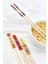 10 Çift - 20 Adet Yıkanabilir Organik Desenli Bambu Çin Yemek Çubuğu Chopsticks 1