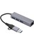GA87 USB 3.0 ve Type-C To 3x USB 3.0 Lan Hub Adaptör RJ45 Ethernet 1000MBPS 4