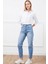 Xmpdby Yüksek Bel Mom Jean Pantolon Mavi (Beden: 36) 3