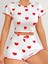 Venüsshopping- Kadın Beyaz Kırmızı Kalp Desenli Şortlu Gecelik Takım 5023 1