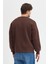 Oversize Bisiklet Yaka Şardonlu Erkek Sweatshirt 3 Iplik Pamuklu Kahverengi - Xl 5