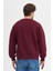 Oversize Bisiklet Yaka Şardonlu Erkek Sweatshirt 3 Iplik Pamuklu Bordo - L 6