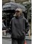 Kadın Rahat Oversize 3 Iplik Pamuklu Şardonlu Kanguru Cep Kapşonlu Sweatshirt 1