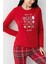 Kadın Yılbaşı Temalı %100 Pamuklu Uzun Kollu Bisiklet Yaka Pijama Takımı 2