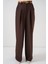 Kadın Yüksek Bel Palazzo Pantolon 30051 - Kahverengi 4