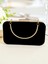 Zarif Siyah Süet Abiye Çanta | Gümüş Kristal Taşlı Gece Clutch 3