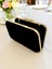Zarif Siyah Süet Abiye Çanta | Gümüş Kristal Taşlı Gece Clutch 4