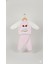 Bebek Kız Pembe Ren Geyiği Desenli Omuz Çıtçıtlı Peluş Takım Yumuşacık 3