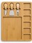 Bambu 4’lü Set – 3 Bıçak + 7 Bölmeli Servis Sunum Tahtası Peynir ve Kahvaltı Tahtası M-3072 2