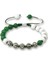 Isme Özel Yazılı Makrome Örgülü Küre Kesim Yeşil Beyaz Jade Hematit Doğaltaş Erkek Taraftar Bileklik 1
