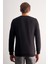 Siyah Uzun Kol Bisiklet Yaka Düz Pamuklu Comfort Fit Sweatshirt 1013255150 10