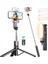 Dolgu Işıklı Sabit Selfie Çubuğu Tripod, Iphone, Samsung, Huawei, Sony ve Diğer Akıllı Telefonlar Için Kablosuz Uzaktan Kumandalı 360 ° Dönebilen Genişletilebilir Cep Telefonu Tripodu 1