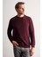 Bordo Uzun Kol Bisiklet Yaka Düz Pamuklu Comfort Fit Sweatshirt 1013255150 6