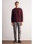 Bordo Uzun Kol Bisiklet Yaka Düz Pamuklu Comfort Fit Sweatshirt 1013255150 7