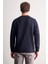 Lacivert Uzun Kol Bisiklet Yaka Düz Pamuklu Comfort Fit Sweatshirt 1013255150 10