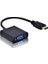 Tablet Projeksiyon Notebook Uyumlu HDMI To VGA Kablo Siyah 5