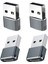 4 Paket USB C Kadın - USB Erkek Adaptör Tip C Şarj Cihazı Kablo Güç Dönüştürücü Iphone 12 13 Pro Max Için Samsung Için Gri (Yurt Dışından) 1
