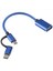 2&#39 De 1 USB 3 0 Otg Adaptör Kablo Tip C Mikro-Usb-Usb 3 0 Arayüz Dönüştürücü Şarj Kablosu Hat-Mavisi (Yurt Dışından) 3