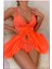 Kadın Zarif Turuncu Tül Gecelik ve Külot Takım 1