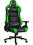 Akdeniz Profesyonel Oyuncu Koltuğu, Bel ve Boyun Desteği, Tekerlekli, Hareketli Kolçaklar, 74 x 57 x 24 Cm, Yeşil/siyah 1