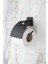 Banyo Kare Siyah Yapışkanlı Kapaklı Tuvalet Kağıtlığı Wc Kağıtlık Modern Stil ve Kolay Temizlik 2