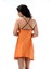 Turuncu Dantelli Saten Gecelik - M-379 3