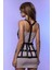 Kafes Tasarımlı Askılı Mini Elbise Üzeri Deri Harness - BRF1252 2