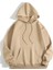 Erkek Düz Kapüşonlu Sweat - Bej 1