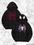 Örümcek Baskılı Sevgili Çift Kombini Kapüşonlu Sweatshirt - Hodie - Siyah 1