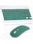 Kablosuz Klavye Mouse Seti, Bluetooth ve 2.4ghz, Sessiz Tuşlar, Windows Mac Android Ios Uyumlu, Taşınabilir Ergonomik Tasarım, Uzun Pil Ömrü (Koyu Yeşil) 1