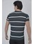 Erkek Yakalı Slim Fit Dokuma Çizgili T-Shirt - Haki 2
