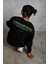 Erkek Oversize Sweatshirt – Siyah Renk Ön ve Sırt Baskılı, Üç Iplik Içi Pamuklu Kumaş, 1