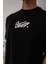Erkek Baskılı Oversize T-Shirt - Siyah 1