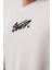Erkek Baskılı Oversize T-Shirt - Beyaz 1