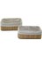 2li Dikdörtgen Bambu Kenar Organizer Sepet Ahşap Altlık - Bezli 19X27X10CM - 15X24X8CM (4 1